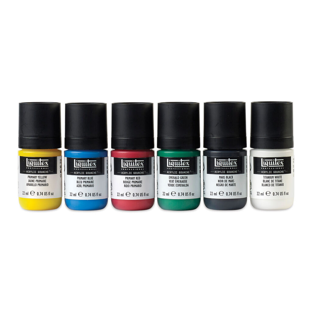 6pc Liquitex Acrylic Primary Gouache